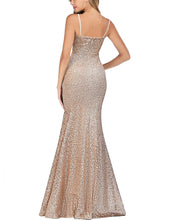 Load image into Gallery viewer, Rose Gold Sequin Formal Sparkling Party Dress
