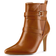 Load image into Gallery viewer, Buckle Strap Faux Leather Ankle Boots