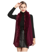 Load image into Gallery viewer, Beautiful Womens Fur Trim Sleeveless Cardigan Vest