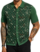 Load image into Gallery viewer, Men&#39;s Knit Polo Vintage Style Shirt