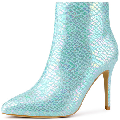 Stiletto Chic Light Blue High Heel Ankle Boots