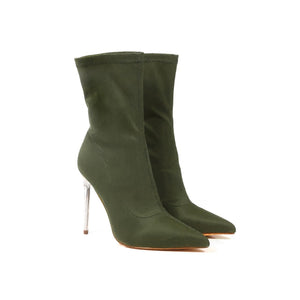 Stretchy Chic Stiletto Ankle Boots