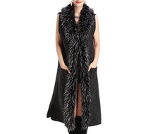 Load image into Gallery viewer, Beautiful Womens Fur Trim Sleeveless Cardigan Vest