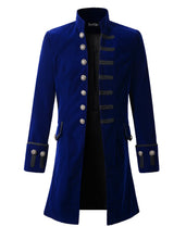 Load image into Gallery viewer, Men&#39;s Victorian Embroaidered Velvet Long Sleeve Dress Coat