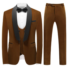 Load image into Gallery viewer, Men&#39;s Velvet Grey Tuxedo 3pc Dress Suit
