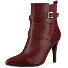 Load image into Gallery viewer, Buckle Strap Faux Leather Ankle Boots