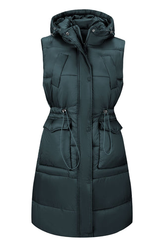 Winter Chic Lightweight Sleeveless Puffer Long Vest Jacket