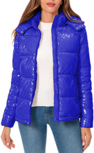 Load image into Gallery viewer, Winter Style Shiny Puffer Long Sleeve Coat