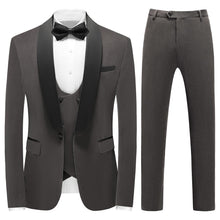 Load image into Gallery viewer, Men&#39;s Velvet Grey Tuxedo 3pc Dress Suit