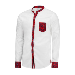 Men's Cotton African Print Long Sleeve Shirt