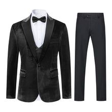 Load image into Gallery viewer, Men&#39;s 3pc Royal Blue Velvet Slim Fit Formal Jacket &amp; Pants Suit