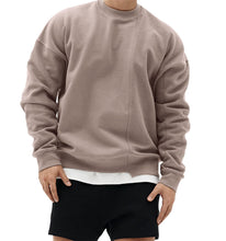 Load image into Gallery viewer, Men&#39;s Patchwork Knit Black Long Sleeve Pullover Sweatshirt