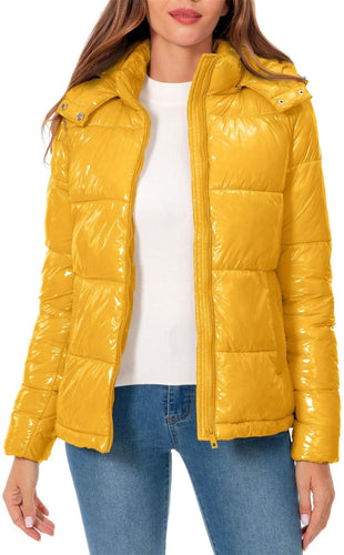 Winter Style Shiny Puffer Long Sleeve Coat