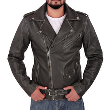 Load image into Gallery viewer, Men&#39;s High Quality White Lambskin Leather Motorcycle Jacket