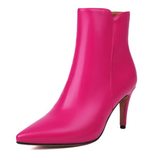 Load image into Gallery viewer, Faux Leather Rose Pink Casual Style Ankle Boots