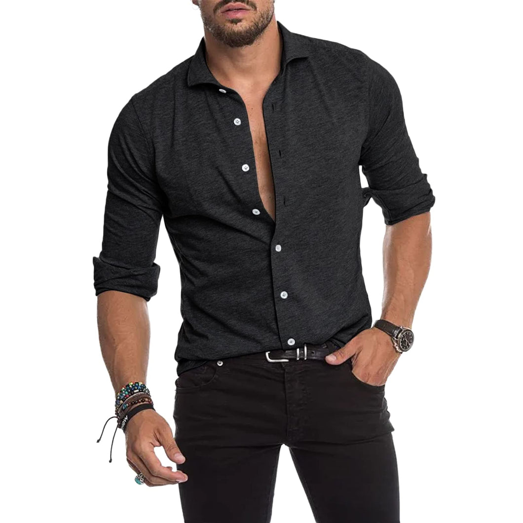 Men's Casual Cotton Long Sleeve Shirt