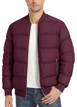 Load image into Gallery viewer, Orange Puffer Casual Quilted Long Sleeve Bomber Jacket