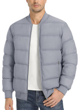 Load image into Gallery viewer, Orange Puffer Casual Quilted Long Sleeve Bomber Jacket