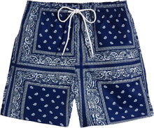 Load image into Gallery viewer, Men&#39;s Navy Blue Paisley Summer Style Printed Shorts