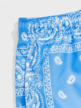 Load image into Gallery viewer, Men&#39;s Paisley Light Blue Bandana Printed Summer Shorts