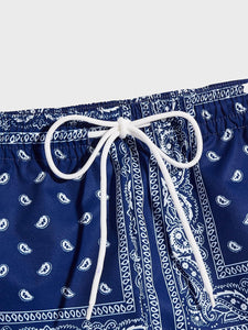 Men's Navy Blue Paisley Summer Style Printed Shorts