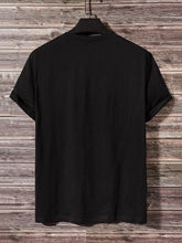 Load image into Gallery viewer, Men&#39;s Black Rose Graphic Printed Short Sleeve T-Shirt