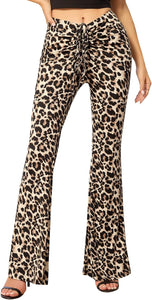 Leopard Twist Front Knit Metallic Sparkle Pants