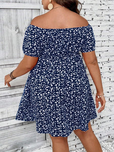 Plus Size Sweetheart Floral Short Sleeve Dress