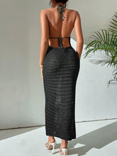 Load image into Gallery viewer, Crochet Knit Beige Backless Beach Style Maxi Dress