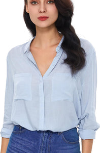 Button Up Hi Lo White Long Sleeve Top