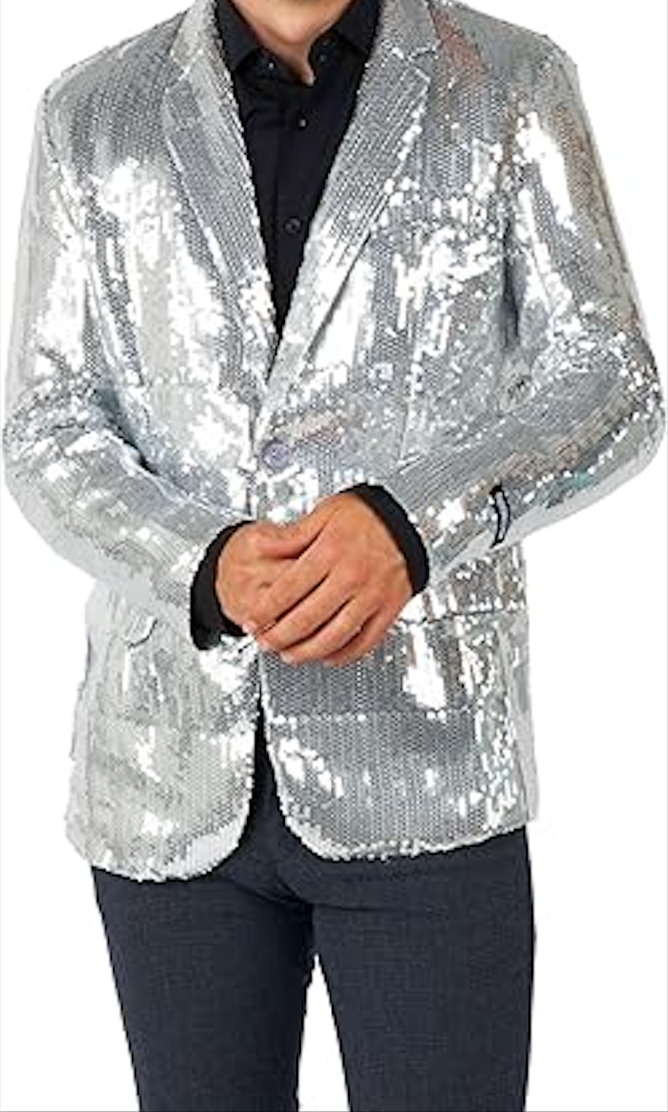 Men's Sequin NYE Silver Blazer Jackets