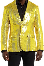 Load image into Gallery viewer, Men&#39;s Sequin NYE Gold Blazer Jackets