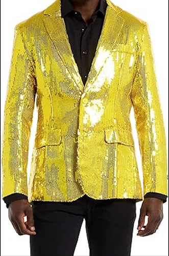 Men's Sequin NYE Yellow Blazer Jackets