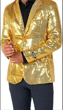 Load image into Gallery viewer, Men&#39;s Sequin NYE Gold Blazer Jackets