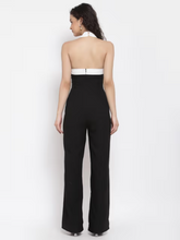 Load image into Gallery viewer, Black &amp; White Halter Sleeveless Wide Leg Jumpsuit
