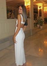 Load image into Gallery viewer, Socialite White Sequin Cut Out Sleeveless Maxi Dress