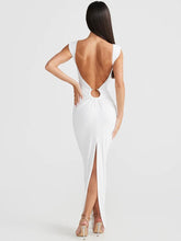 Load image into Gallery viewer, Black Sweetheart Cut Out Backless Maxi Dress