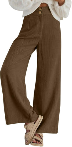 Soft Brown Courduroy High Waist Pants