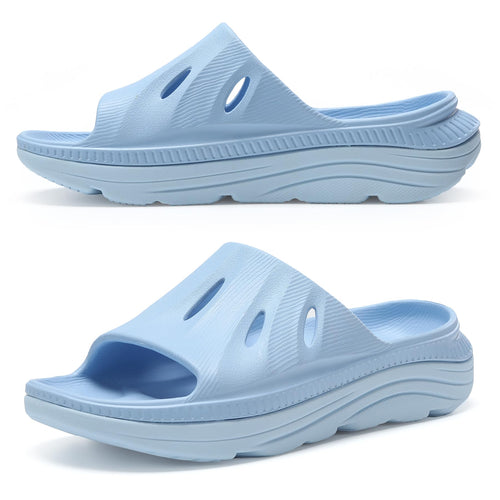 Sky Blue Men's Thick Sole Summer Slides