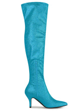 Load image into Gallery viewer, Sky Blue Stylish Glitter Over The Knee Boots