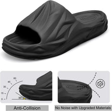 Load image into Gallery viewer, Men&#39;s Textured Grey Soft Thick Sole Cushion Slides