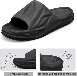 Men's Textured Light Soft Thick Sole Cushion Slides