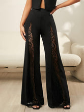 Load image into Gallery viewer, Black Mesh Lace High Waist Palazzo Pants