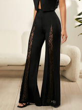 Load image into Gallery viewer, Black Mesh Lace High Waist Palazzo Pants