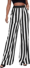 Load image into Gallery viewer, Black &amp; White Striped High Waist Pants