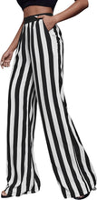 Load image into Gallery viewer, Black &amp; White Striped High Waist Pants