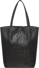 Load image into Gallery viewer, Italian Black Genuine Leather Top Handle Totebag