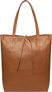 Italian Brown Genuine Leather Top Handle Totebag