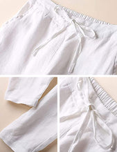 Load image into Gallery viewer, Casual Summer White Linen Drawstring Pants