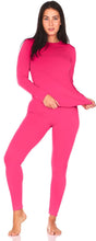 Load image into Gallery viewer, Ultra Soft Hot Pink Long Sleeve Thermal Pajamas Top &amp; Pants Set